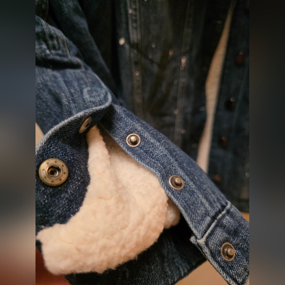 Denim Jacket By ONE TEASPOON with removable Sherpa Collar Sz S - Picture 5 of 8